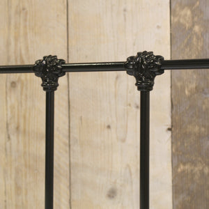 Double Victorian Antique Bed in Black - Close Up