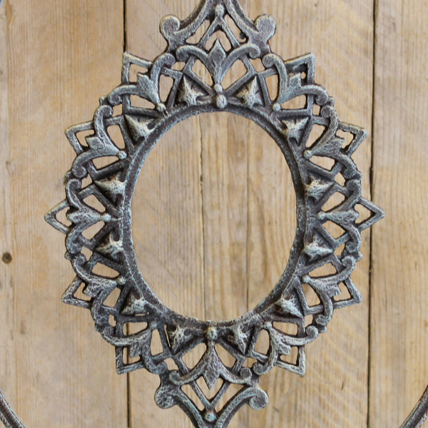Double Platform Antique Bed in Blue Verdigris - Close Up