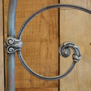 Double Platform Antique Bed in Blue Verdigris - Close Up