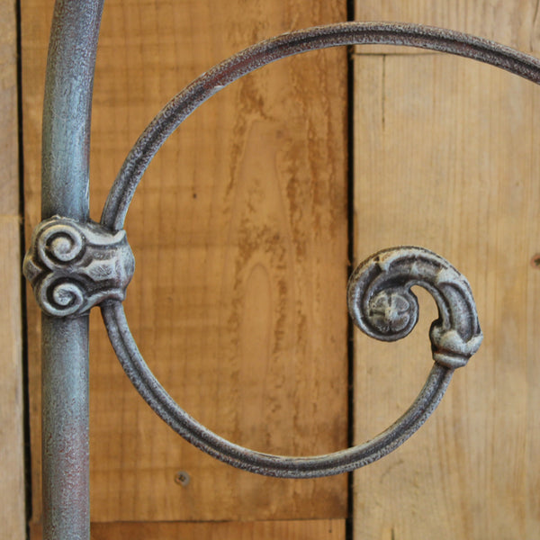 Double Platform Antique Bed in Blue Verdigris - Close Up