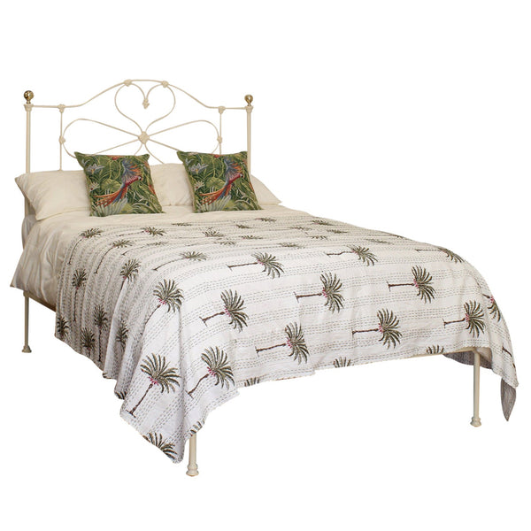 Double Platform Antique Bed in Cream, MD136