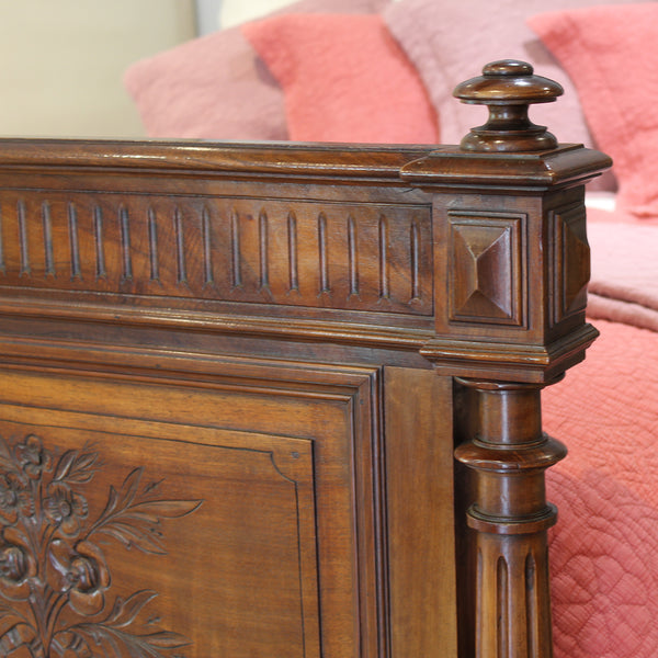 King Size Antique Bed in Walnut