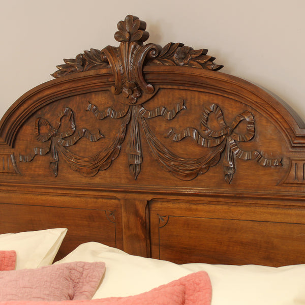 King Size Antique Bed in Walnut