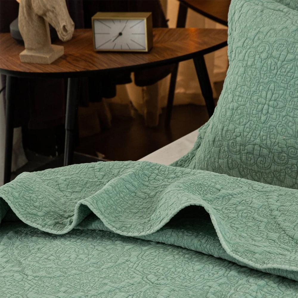 Stonewash Cotton Sage Green Bedspread