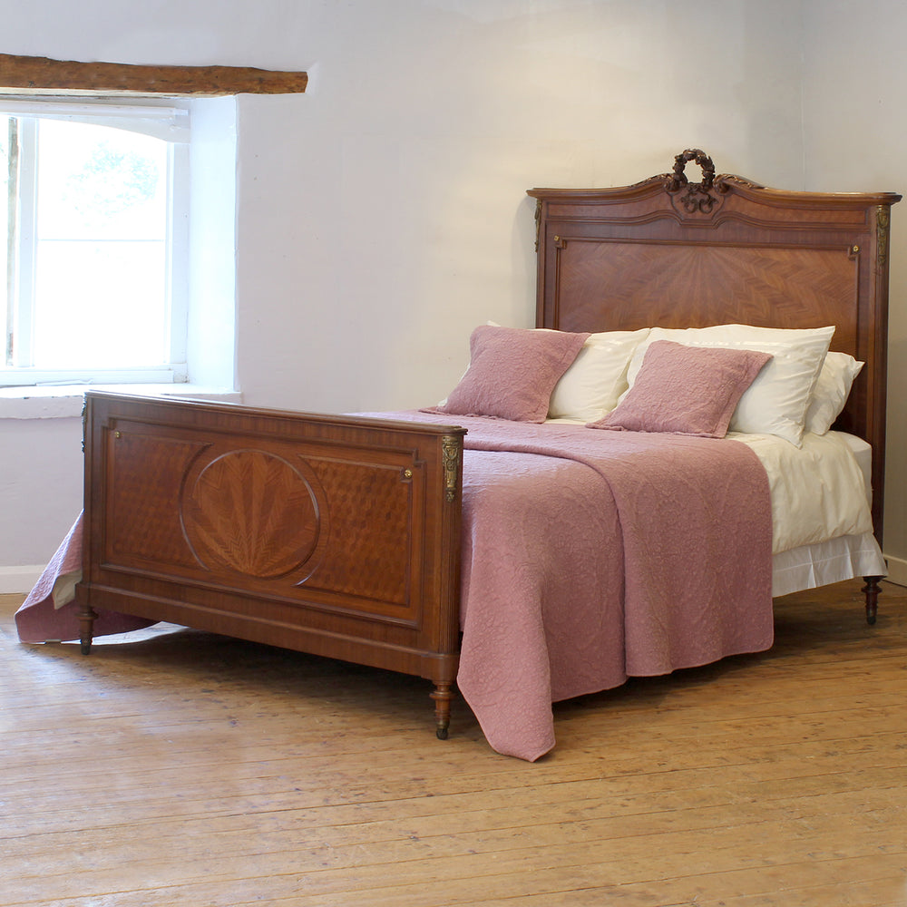 King Size Art Deco Mahogany Antique Bed