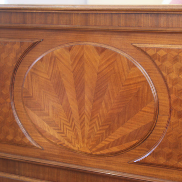 King Size Art Deco Mahogany Antique Bed  - Close Up Photo