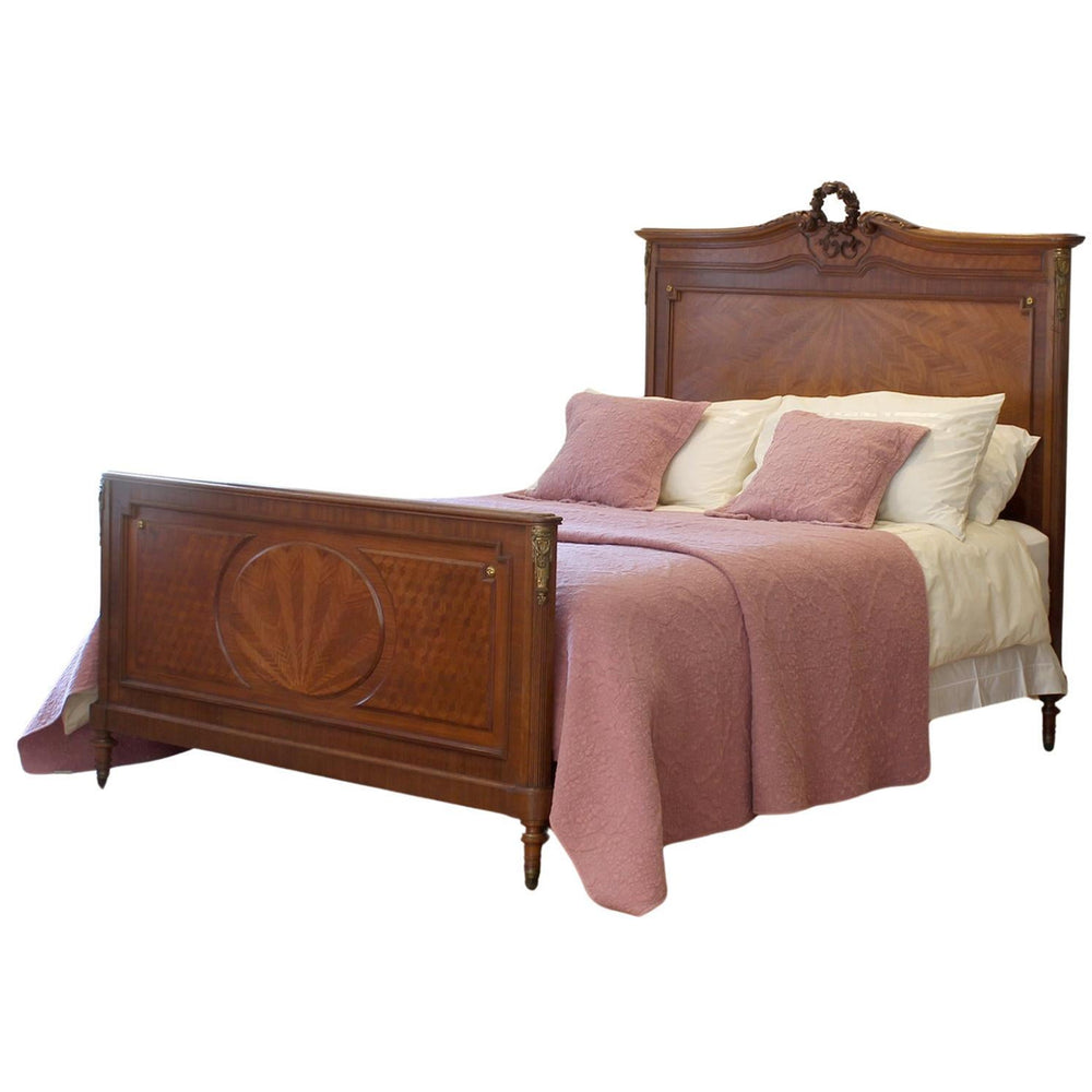 King Size Art Deco Mahogany Antique Bed