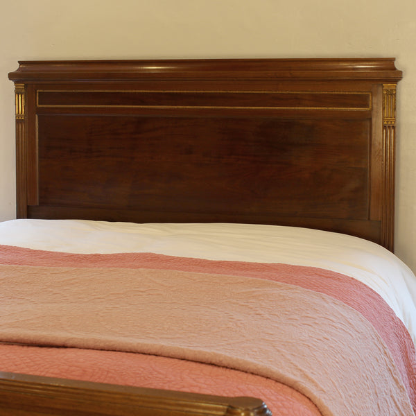 Wide Mahogany Antique Bed