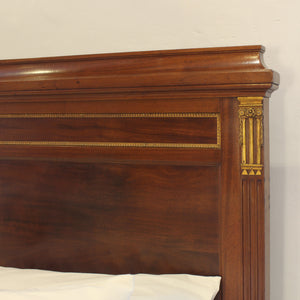 Wide Mahogany Antique Bed