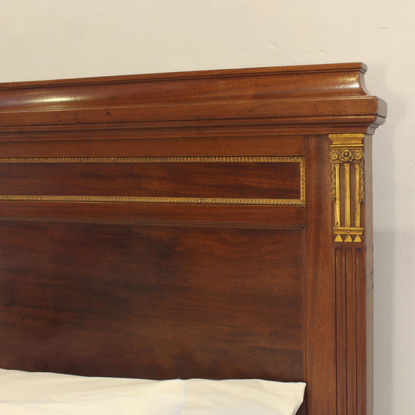 Wide Mahogany Antique Bed