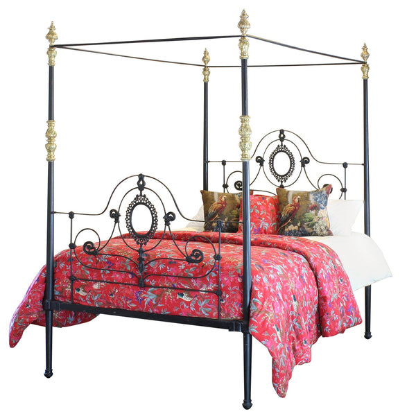 Antique Four Poster Bed in Black M4P44