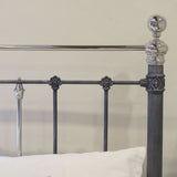 King Size Platform Bed in Charcoal with Nickel MK176