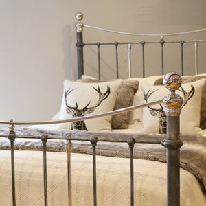 King Bed in Charcoal & Nickel MK241