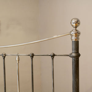 King Bed in Charcoal & Nickel MK241