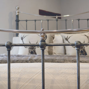 King Bed in Charcoal & Nickel MK241