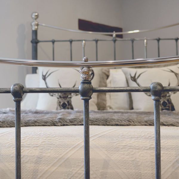 King Bed in Charcoal & Nickel MK241