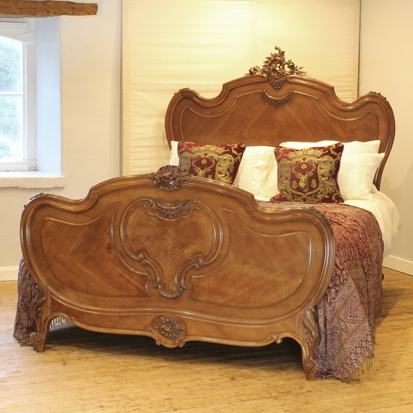 King Size Antique Walnut Bed WK175- SOLD