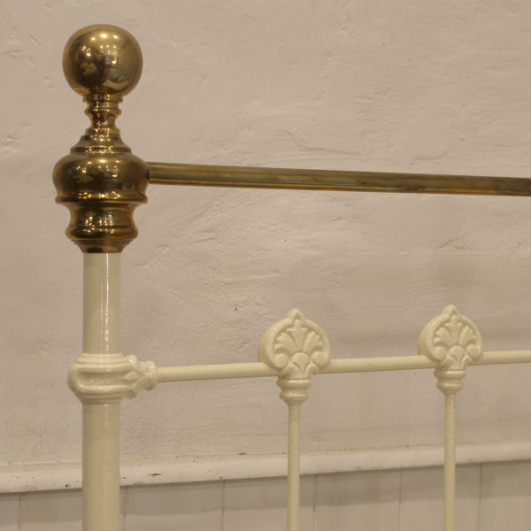 single antique bed in cream