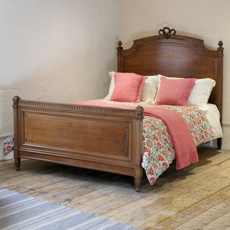 160cm Wide Walnut Antique Bed WK197