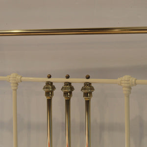 Extra Wide Cream Platform Antique Bed