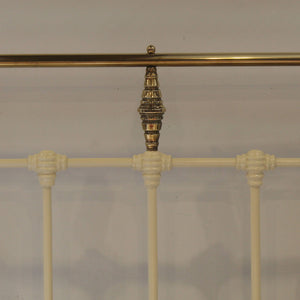 Extra Wide Cream Platform Antique Bed