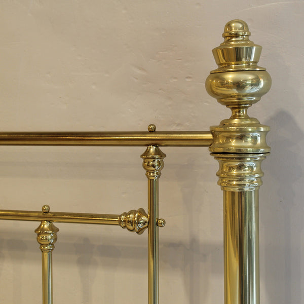Extra-Wide Antique Brass Bed from Seventh Heaven