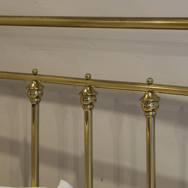 Extra-Wide Antique Brass Bed from Seventh Heaven