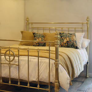 Extra-Wide Antique Brass Bed from Seventh Heaven