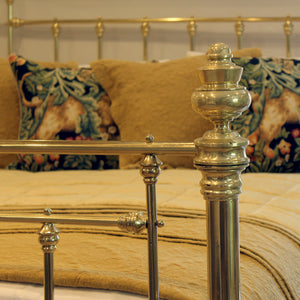 Extra-Wide Antique Brass Bed from Seventh Heaven