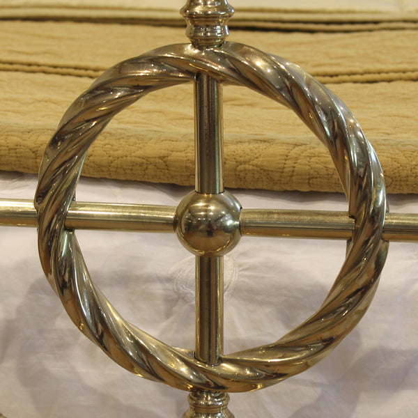 Extra-Wide Antique Brass Bed from Seventh Heaven