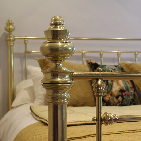Extra-Wide Antique Brass Bed from Seventh Heaven