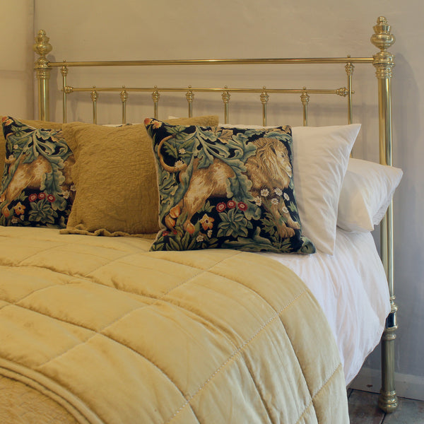 Extra-Wide Antique Brass Bed from Seventh Heaven