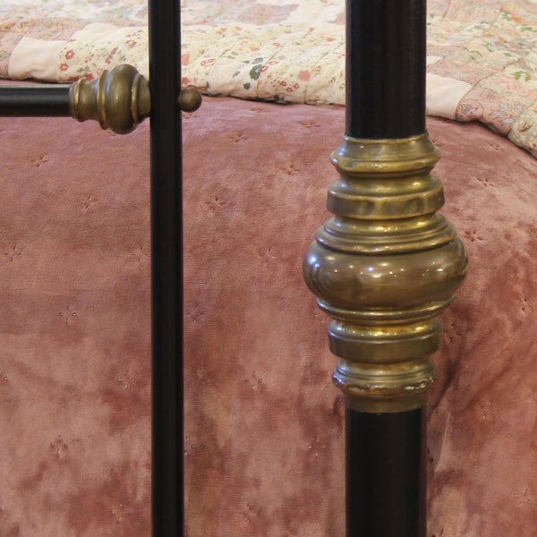 King Size Brass and Iron Antique Bed in Black