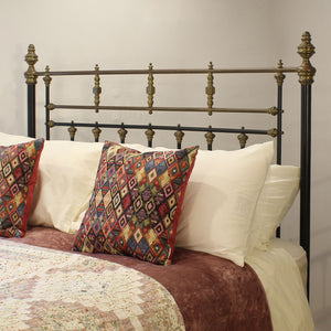 King Size Brass and Iron Antique Bed in Black