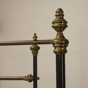 King Size Brass and Iron Antique Bed in Black