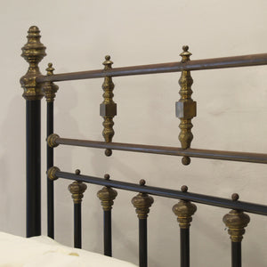 King Size Brass and Iron Antique Bed in Black