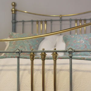 King Size Antique Bed in Blue Verdigris