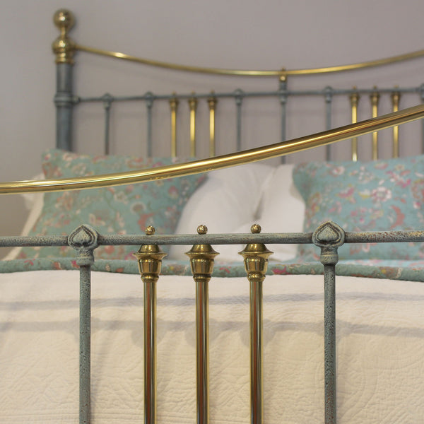 King Size Antique Bed in Blue Verdigris