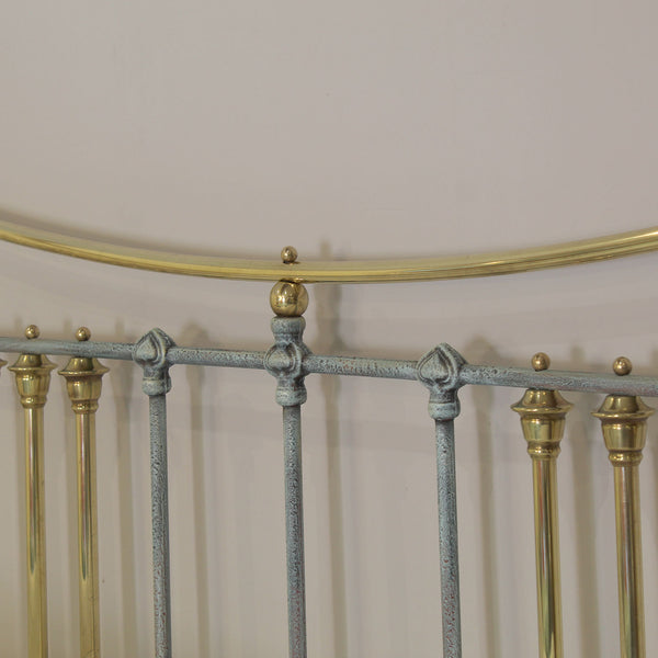 King Size Antique Bed in Blue Verdigris