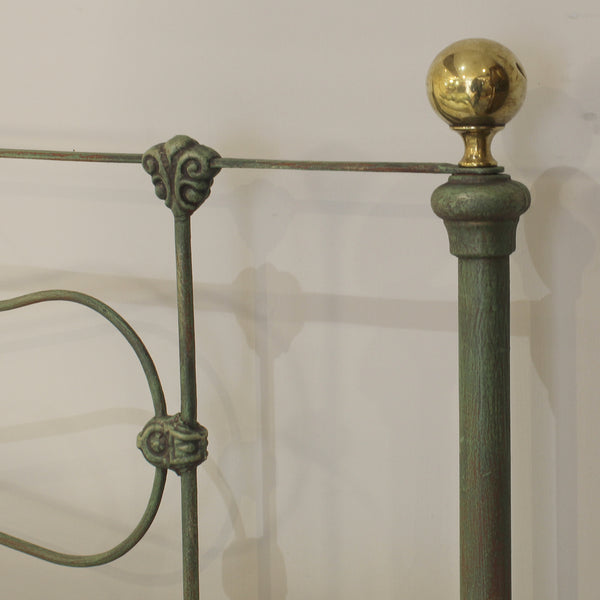 5ft Green Verdigris Antique Bed
