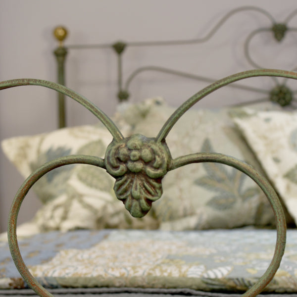 5ft Green Verdigris Antique Bed
