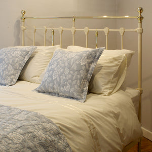 King Cast Iron & Brass Bed in Cream MK298