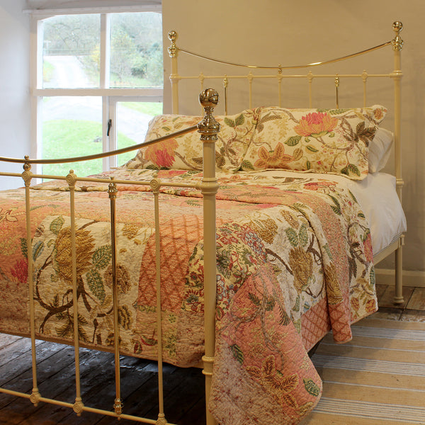 King Brass & Iron Bed in Cream MK310