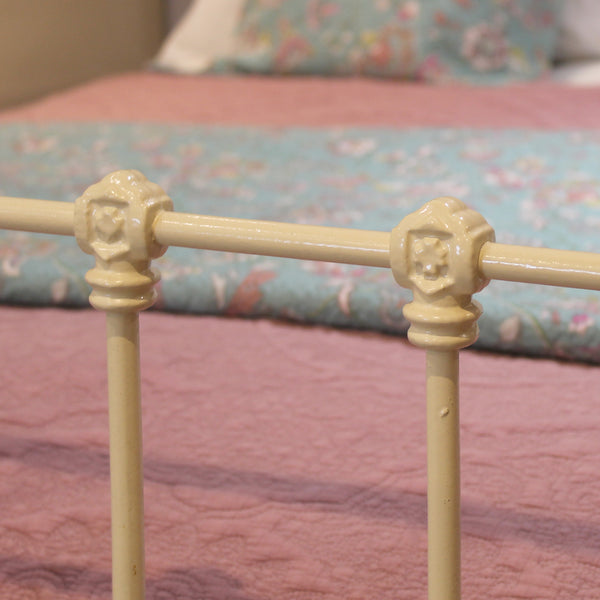 King Cast Iron & Brass Bed in Cream MK315