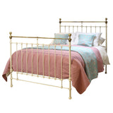 King Cast Iron & Brass Bed in Cream MK315