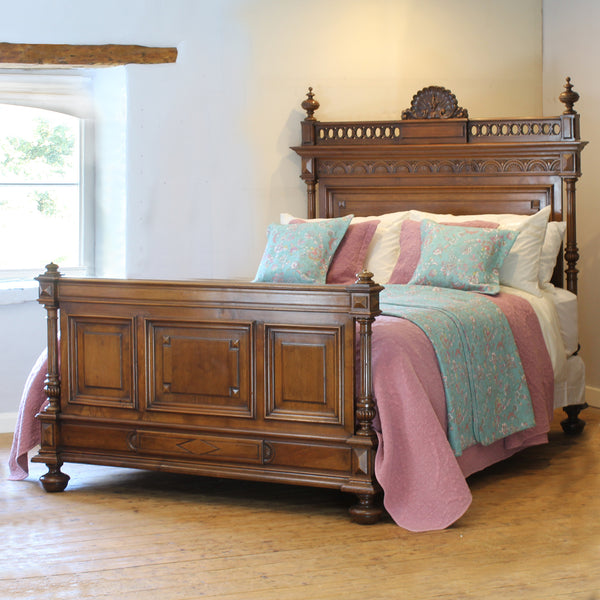 King Size Renaissance Style Walnut Bed WK198