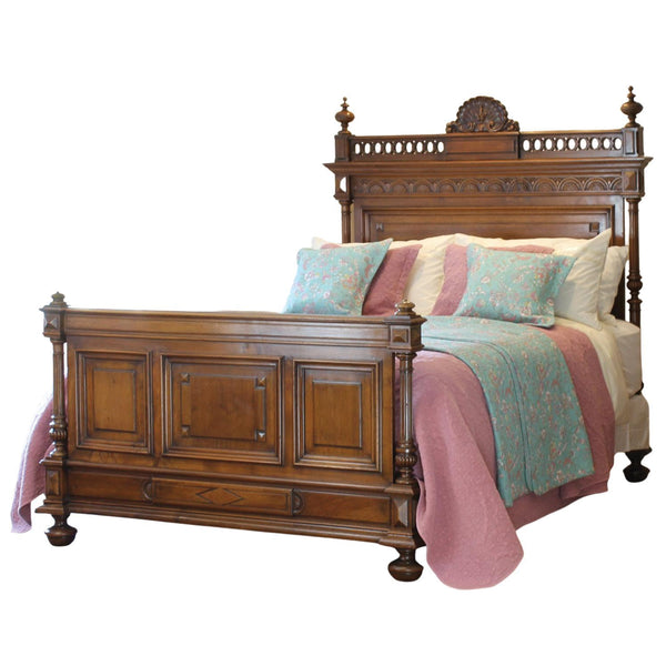 King Size Renaissance Style Walnut Bed WK198