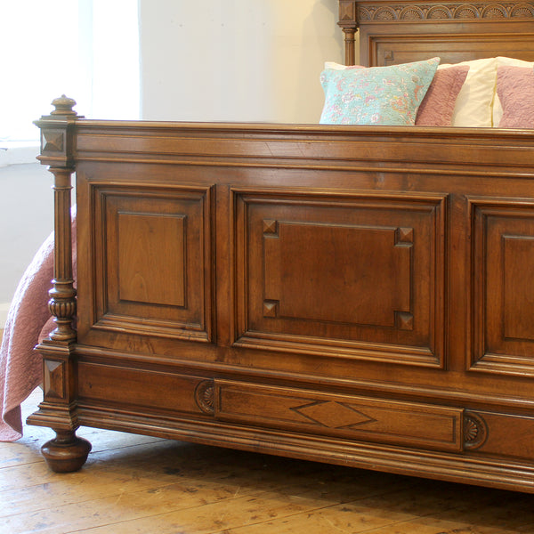 King Size Renaissance Style Walnut Bed WK198