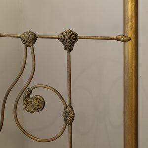 Antique Half Tester Bed in Faded Gold
