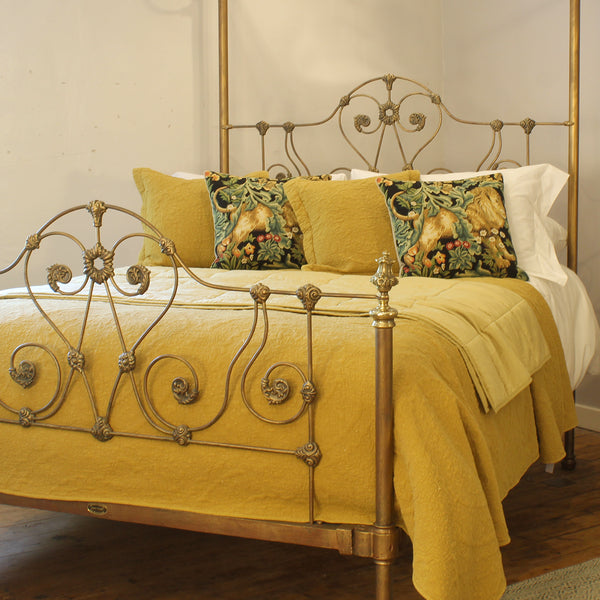 Antique Half Tester Bed in Faded Gold